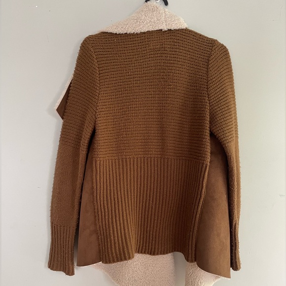 Knit, Suede Cozy Sherpa Open Cardigan - Picture 3 of 5
